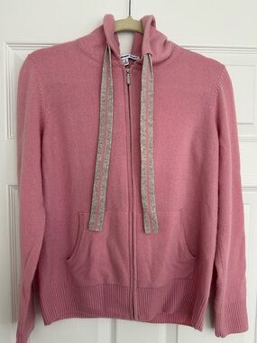 The Cashmere Project pink star sleeve cashmere hoodie (M)